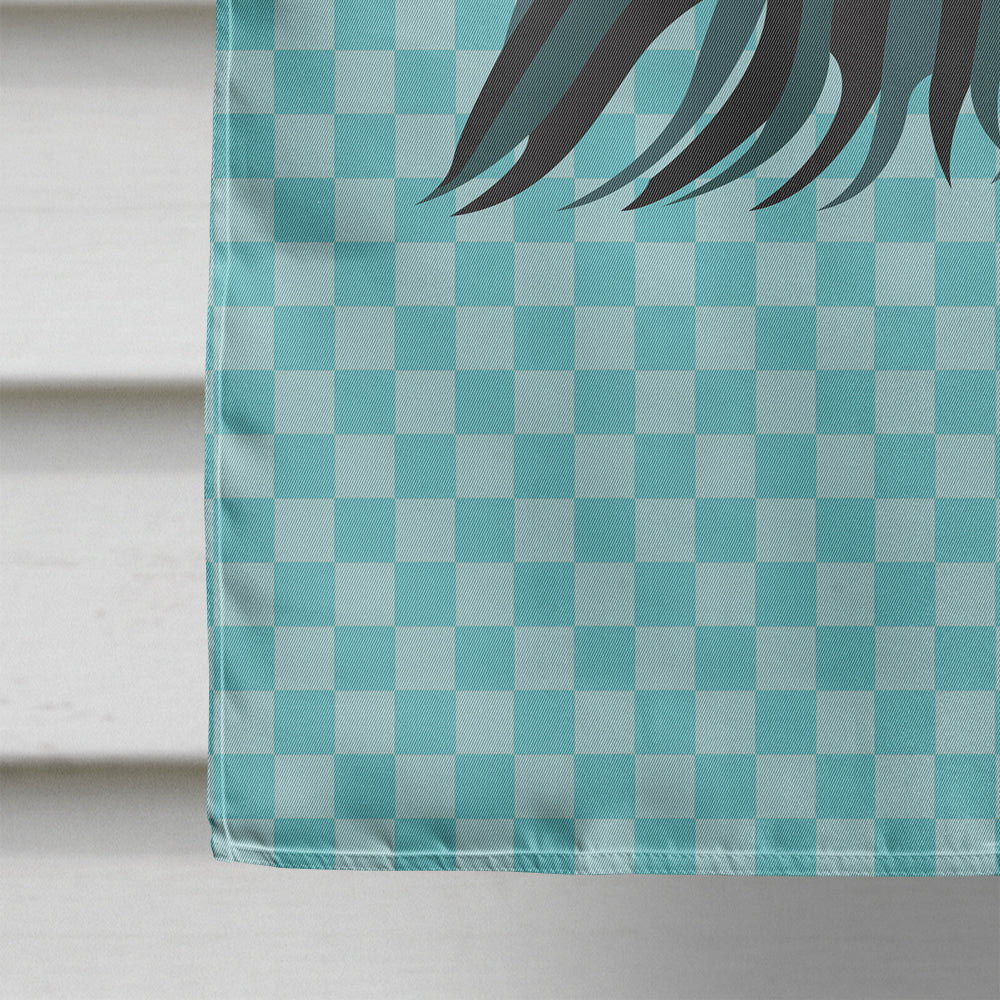 Sumatra Chicken Blue Check House Flag 28x40 Porch Sleeve Pole Decorative Outside Yard Banner Artwork Wall Hanging, Polyester