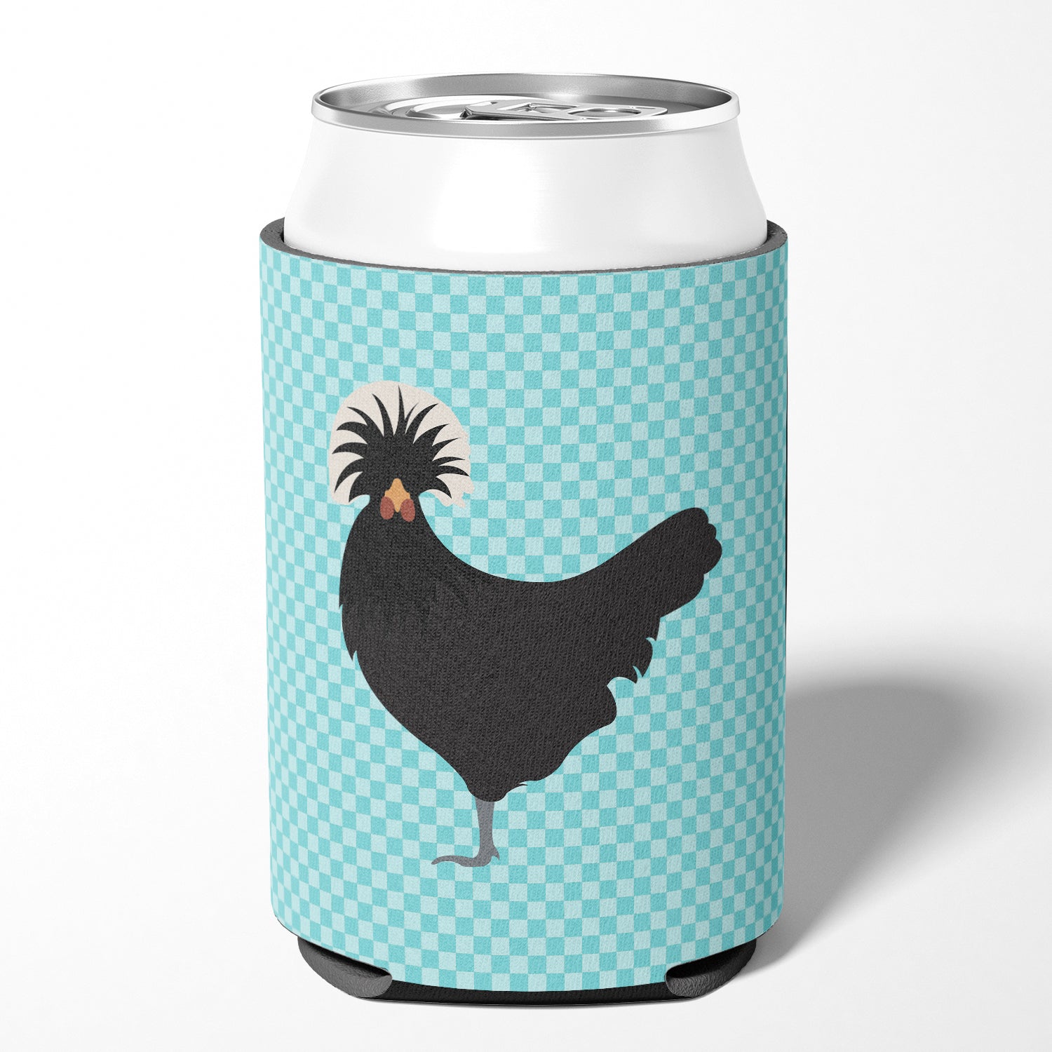 Polish Poland Chicken Blue Check Can or Bottle Hugger Cooler Sleeve for Standard 12 oz Cans, Insulated Foam Beer & Soda Can Hugger Reusable