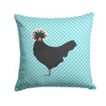 Polish Poland Chicken Blue Check Decorative Throw Pillow 14x14 Indoor Outdoor Accent Cushion, Fabric Cover with Insert for Sofa, Bed, Porch & Living Room