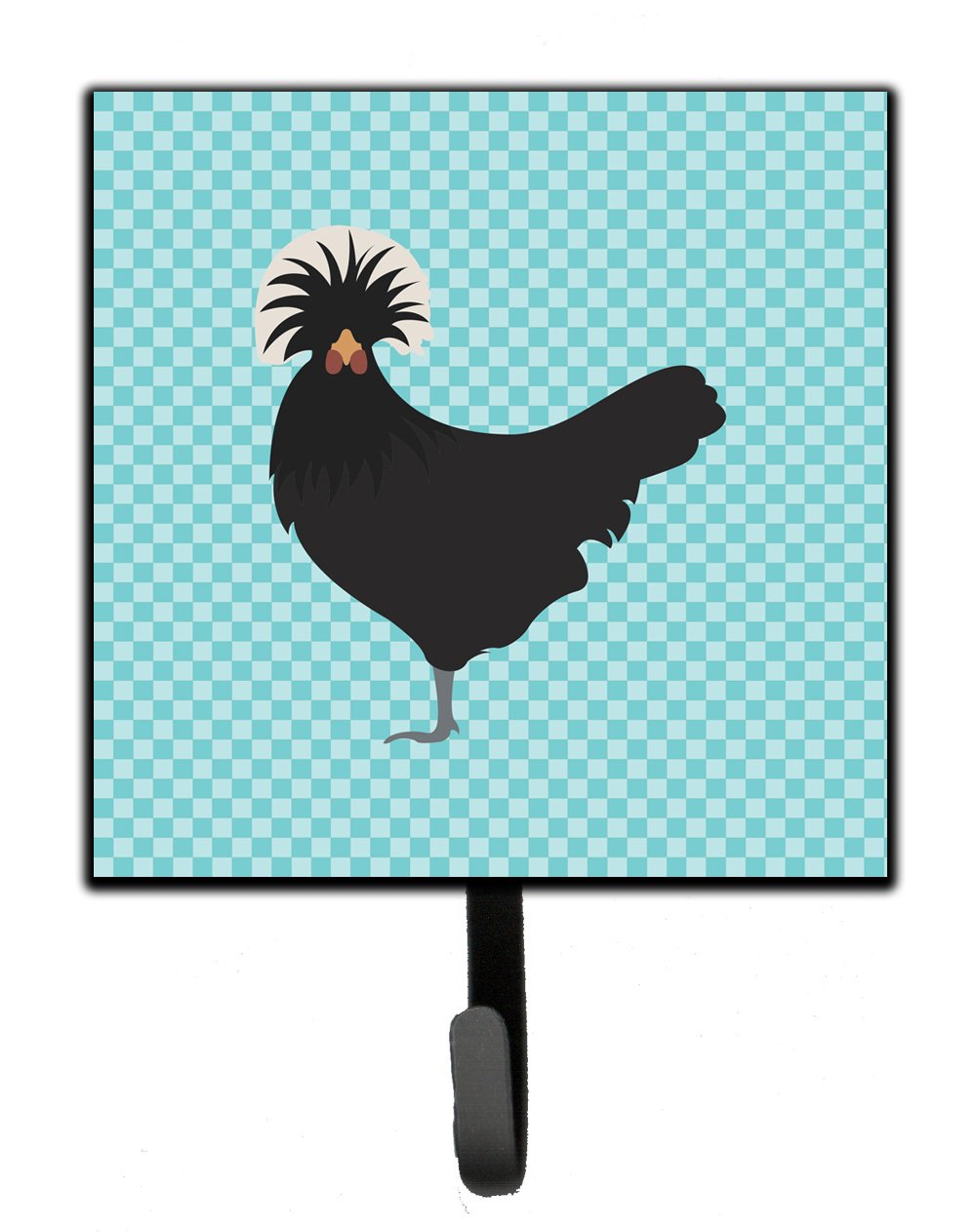 Polish Poland Chicken Blue Check Leash or Key Holder Wall Hooks, Key Hooks Holder, Coat Rack Wall Mount, Coat Hooks, Hooks for Hanging Keys, Towels, Aprons, Leashes