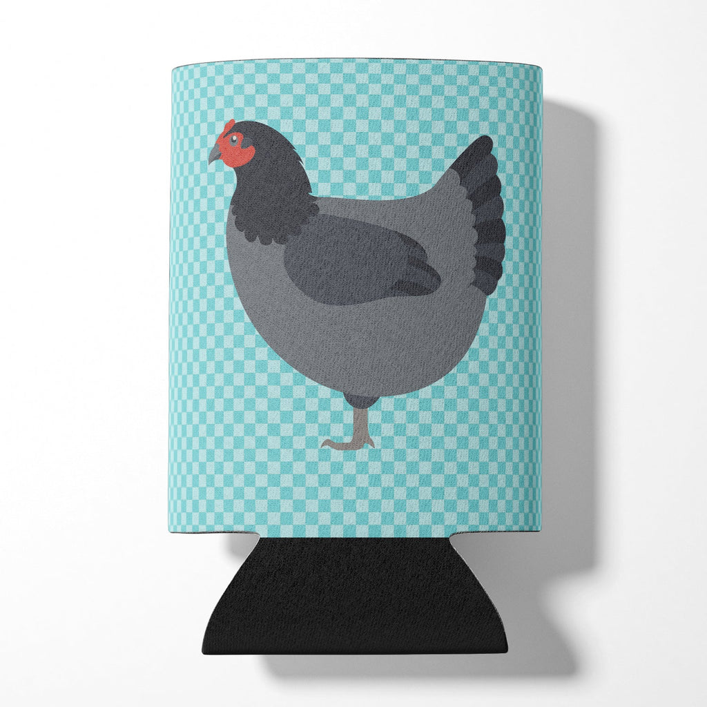 Jersey Giant Chicken Blue Check Can or Bottle Hugger Cooler Sleeve for Standard 12 oz Cans, Insulated Foam Beer & Soda Can Hugger Reusable