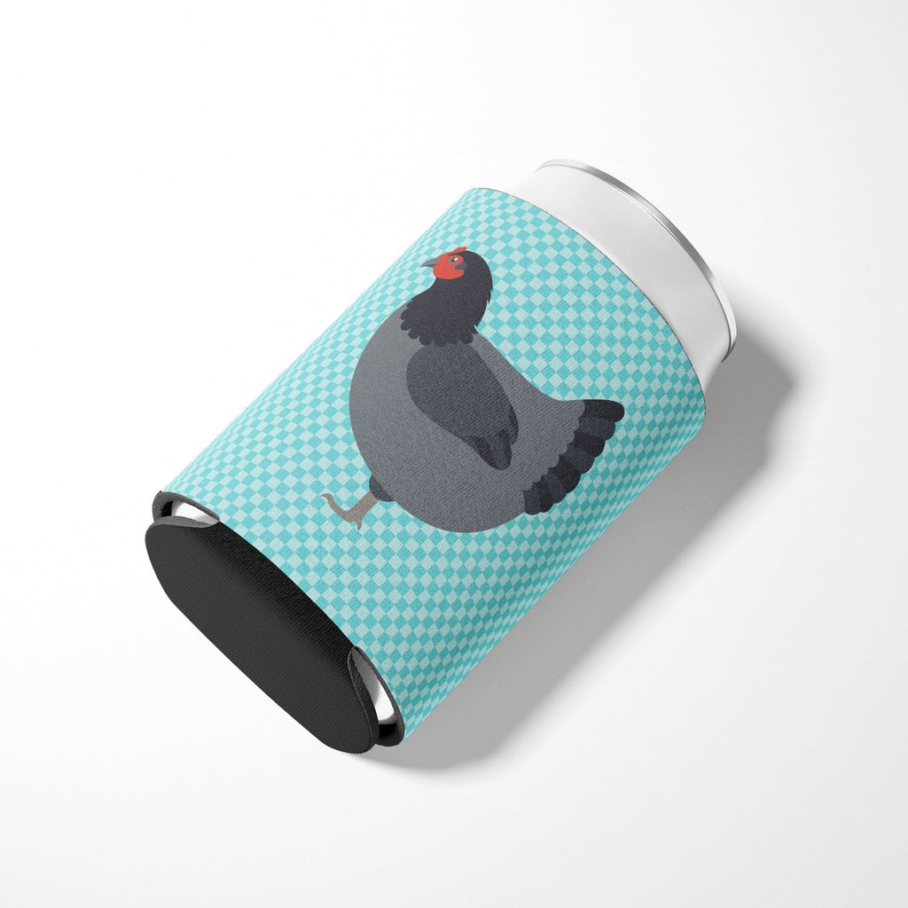 Jersey Giant Chicken Blue Check Can or Bottle Hugger Cooler Sleeve for Standard 12 oz Cans, Insulated Foam Beer & Soda Can Hugger Reusable
