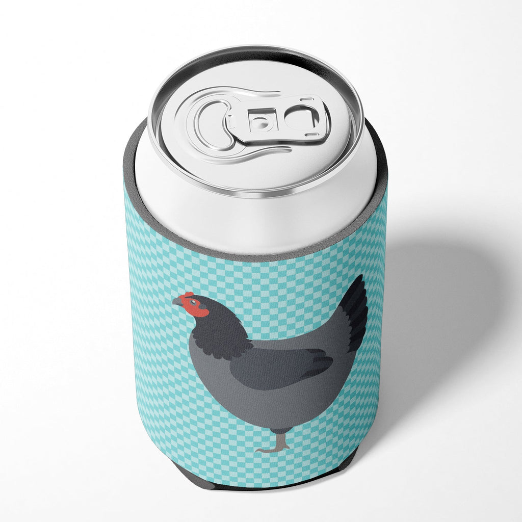 Jersey Giant Chicken Blue Check Can or Bottle Hugger Cooler Sleeve for Standard 12 oz Cans, Insulated Foam Beer & Soda Can Hugger Reusable
