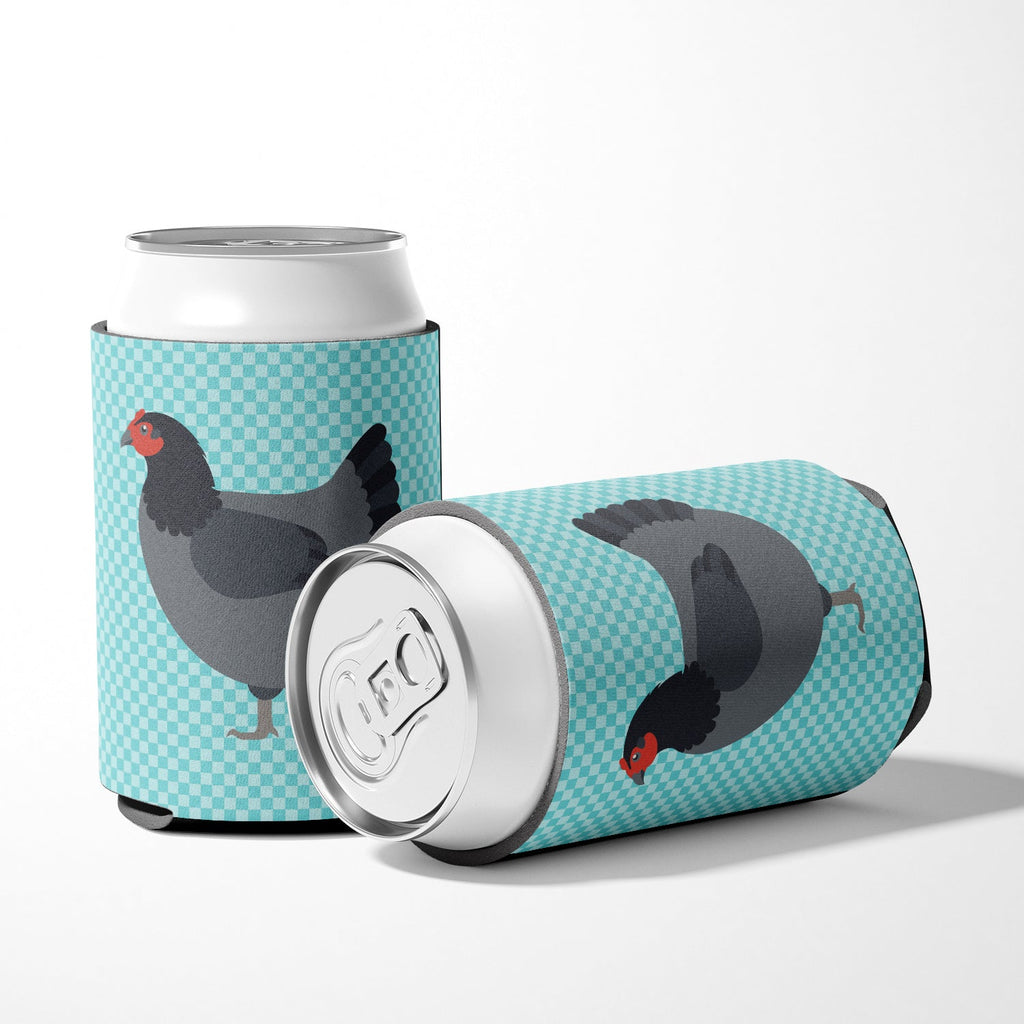 Jersey Giant Chicken Blue Check Can or Bottle Hugger Cooler Sleeve for Standard 12 oz Cans, Insulated Foam Beer & Soda Can Hugger Reusable