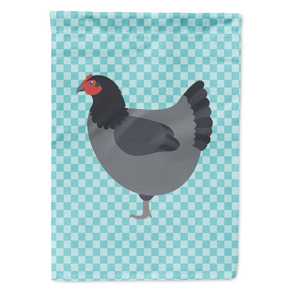Jersey Giant Chicken Blue Check House Flag 28x40 Porch Sleeve Pole Decorative Outside Yard Banner Artwork Wall Hanging, Polyester