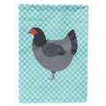 Jersey Giant Chicken Blue Check House Flag 28x40 Porch Sleeve Pole Decorative Outside Yard Banner Artwork Wall Hanging, Polyester
