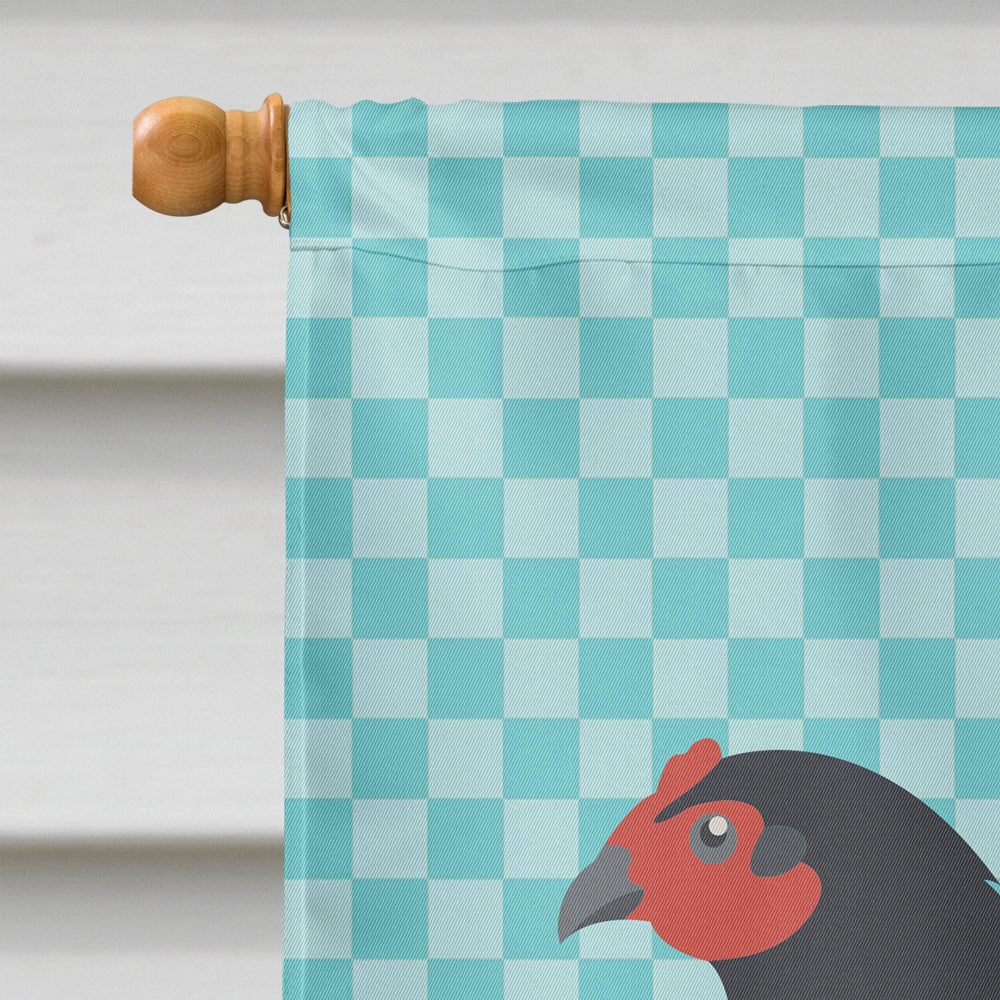 Jersey Giant Chicken Blue Check House Flag 28x40 Porch Sleeve Pole Decorative Outside Yard Banner Artwork Wall Hanging, Polyester