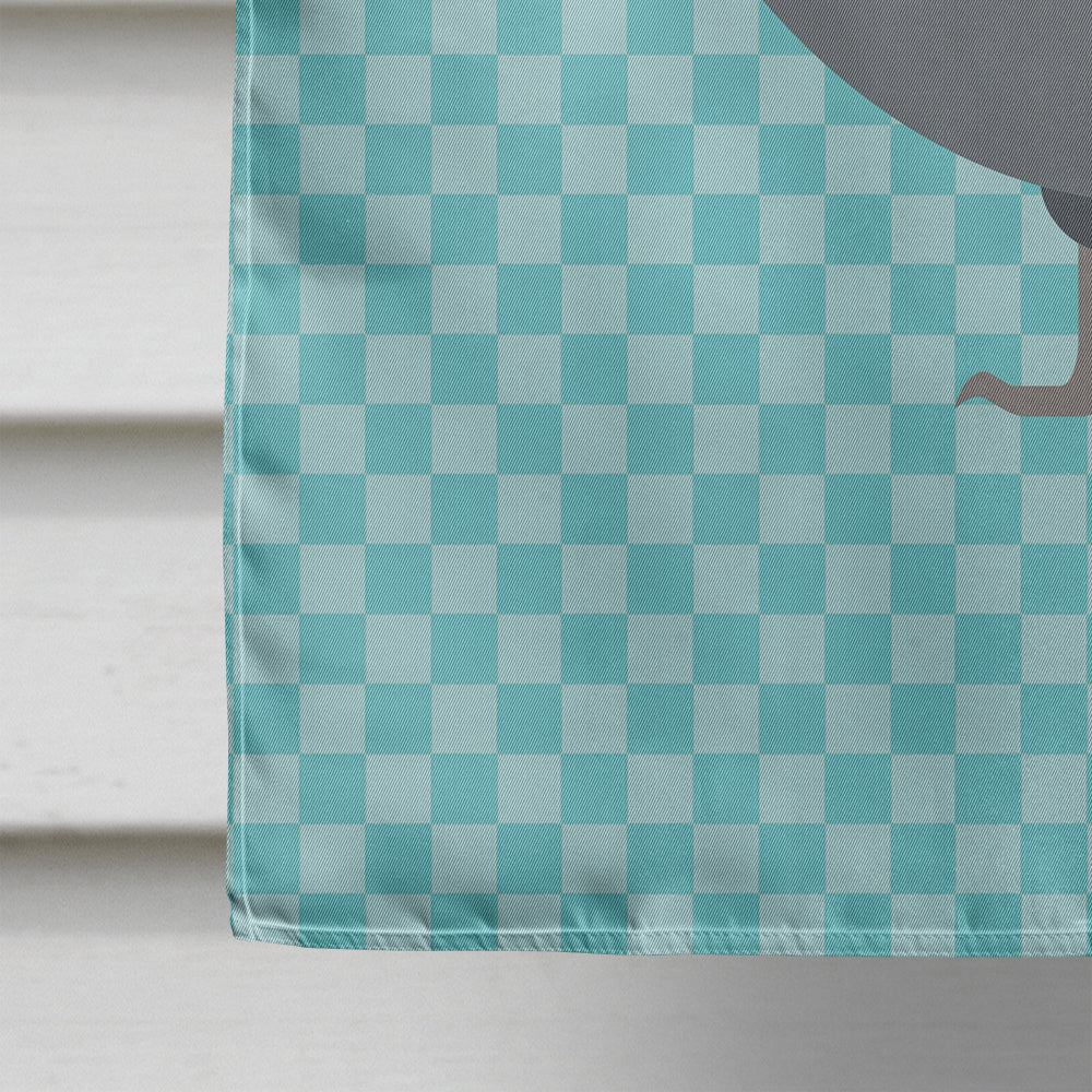 Jersey Giant Chicken Blue Check House Flag 28x40 Porch Sleeve Pole Decorative Outside Yard Banner Artwork Wall Hanging, Polyester