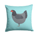 Jersey Giant Chicken Blue Check Decorative Throw Pillow 14x14 Indoor Outdoor Accent Cushion, Fabric Cover with Insert for Sofa, Bed, Porch & Living Room