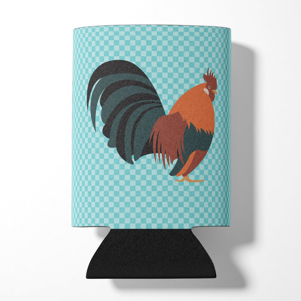 Dutch Bantam Chicken Blue Check Can or Bottle Hugger Cooler Sleeve for Standard 12 oz Cans, Insulated Foam Beer & Soda Can Hugger Reusable