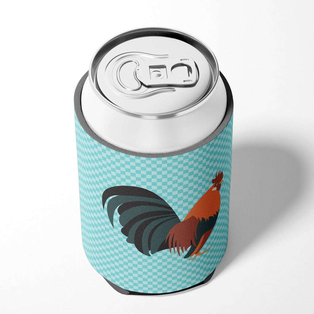Dutch Bantam Chicken Blue Check Can or Bottle Hugger Cooler Sleeve for Standard 12 oz Cans, Insulated Foam Beer & Soda Can Hugger Reusable