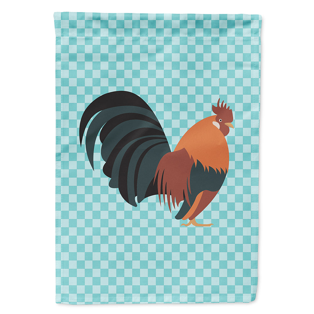 Dutch Bantam Chicken Blue Check House Flag 28x40 Porch Sleeve Pole Decorative Outside Yard Banner Artwork Wall Hanging, Polyester