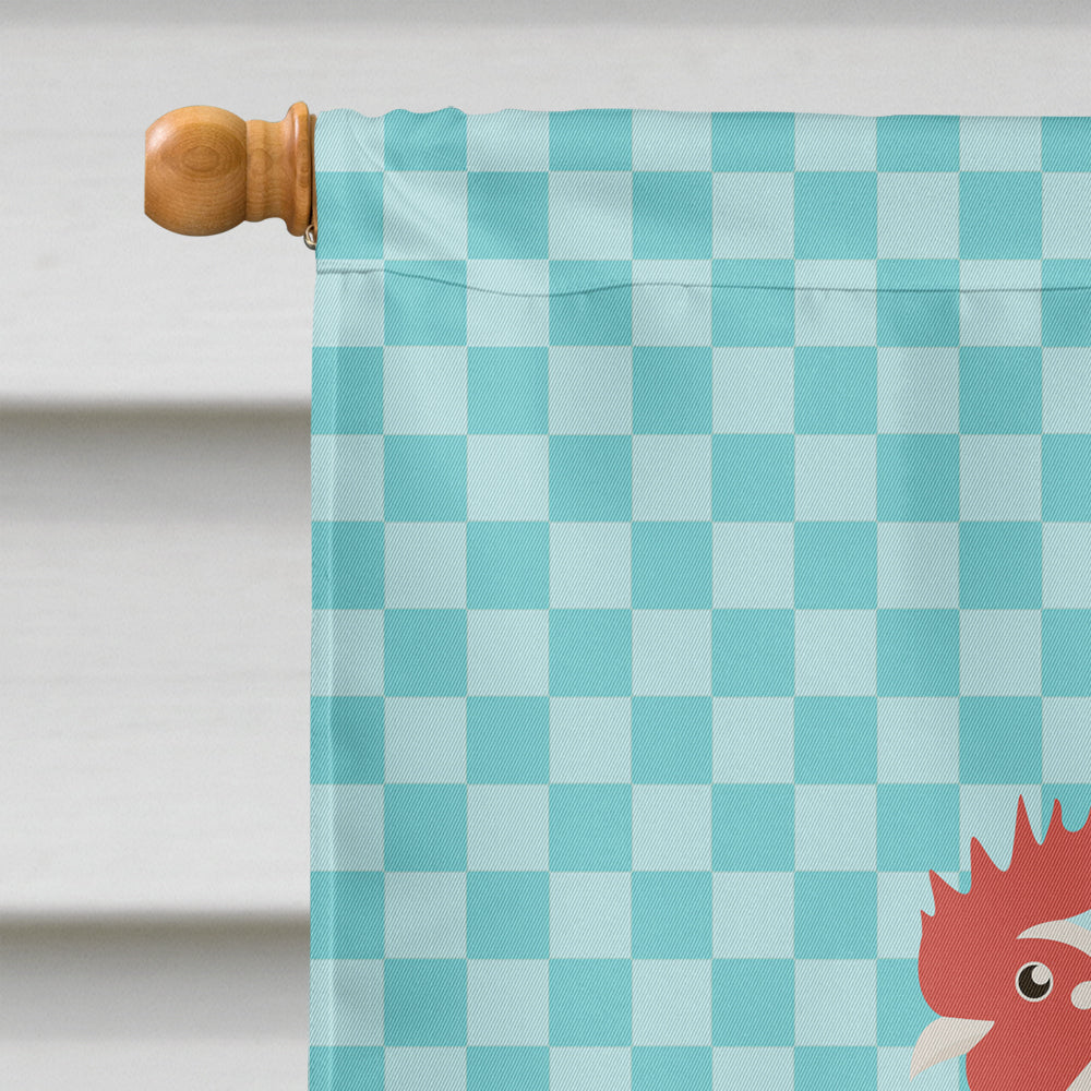 German Langshan Chicken Blue Check House Flag 28x40 Porch Sleeve Pole Decorative Outside Yard Banner Artwork Wall Hanging, Polyester
