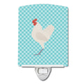 German Langshan Chicken Blue Check Ceramic Night Light Compact, UL-Certified, Ideal for Bedroom, Bathroom, Nursery, Hallway, Kitchen, 6x4x3, Multicolor
