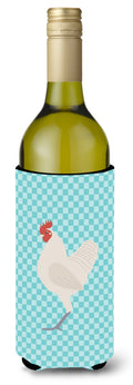 German Langshan Chicken Blue Check Wine Bottle Hugger Gift Sleeve for Standard 750 ml Bottles, Insulated Reusable Also Fits Mini Shot & Pint Bottles