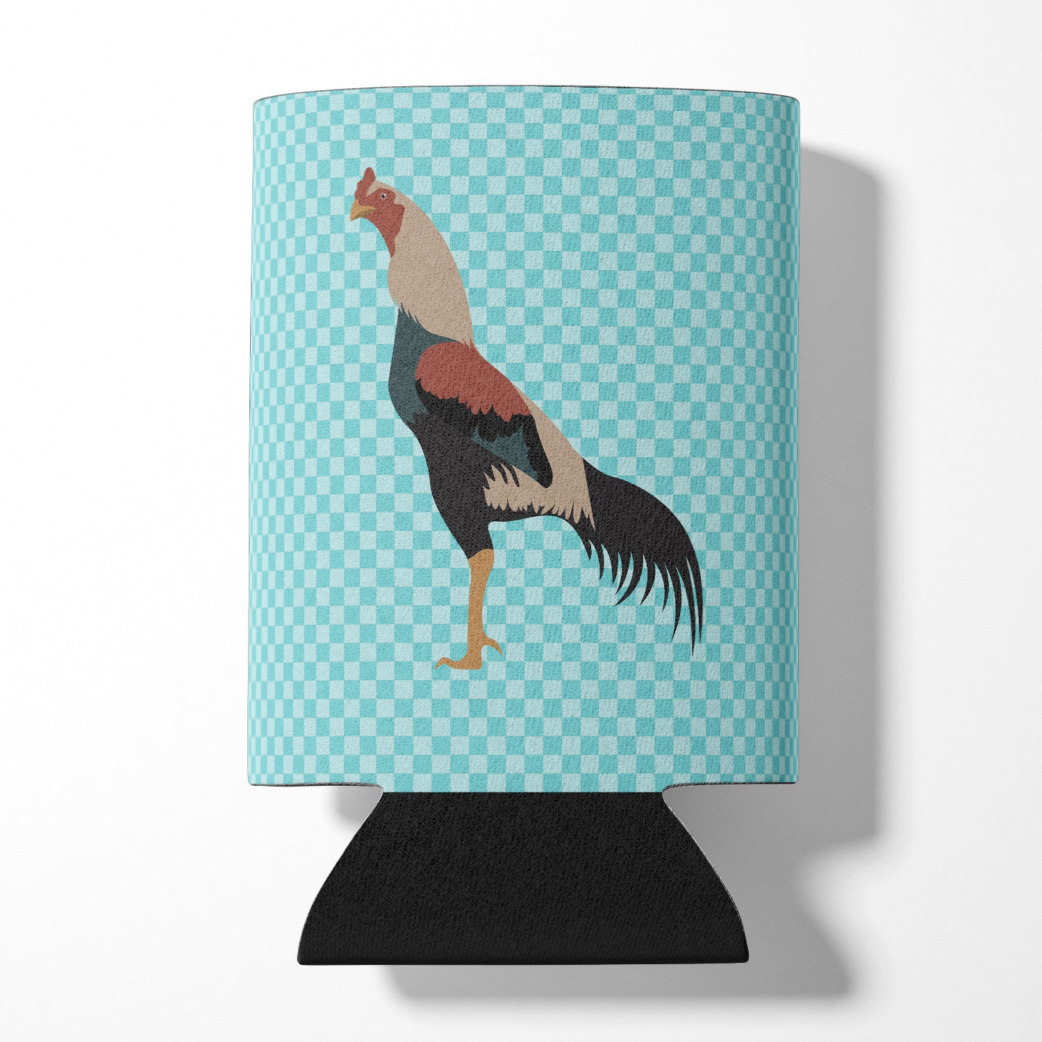 Kulang Chicken Blue Check Can or Bottle Hugger Cooler Sleeve for Standard 12 oz Cans, Insulated Foam Beer & Soda Can Hugger Reusable