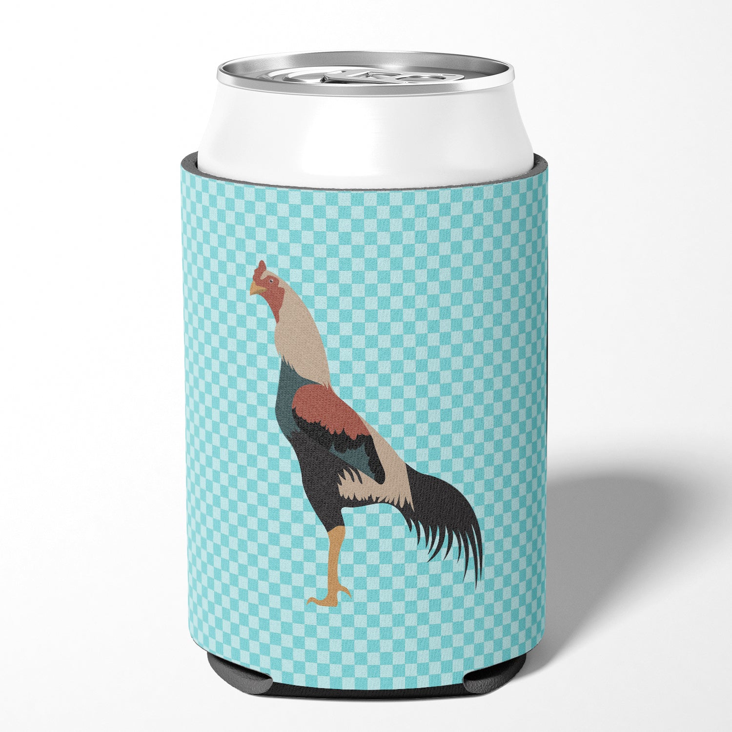 Kulang Chicken Blue Check Can or Bottle Hugger Cooler Sleeve for Standard 12 oz Cans, Insulated Foam Beer & Soda Can Hugger Reusable