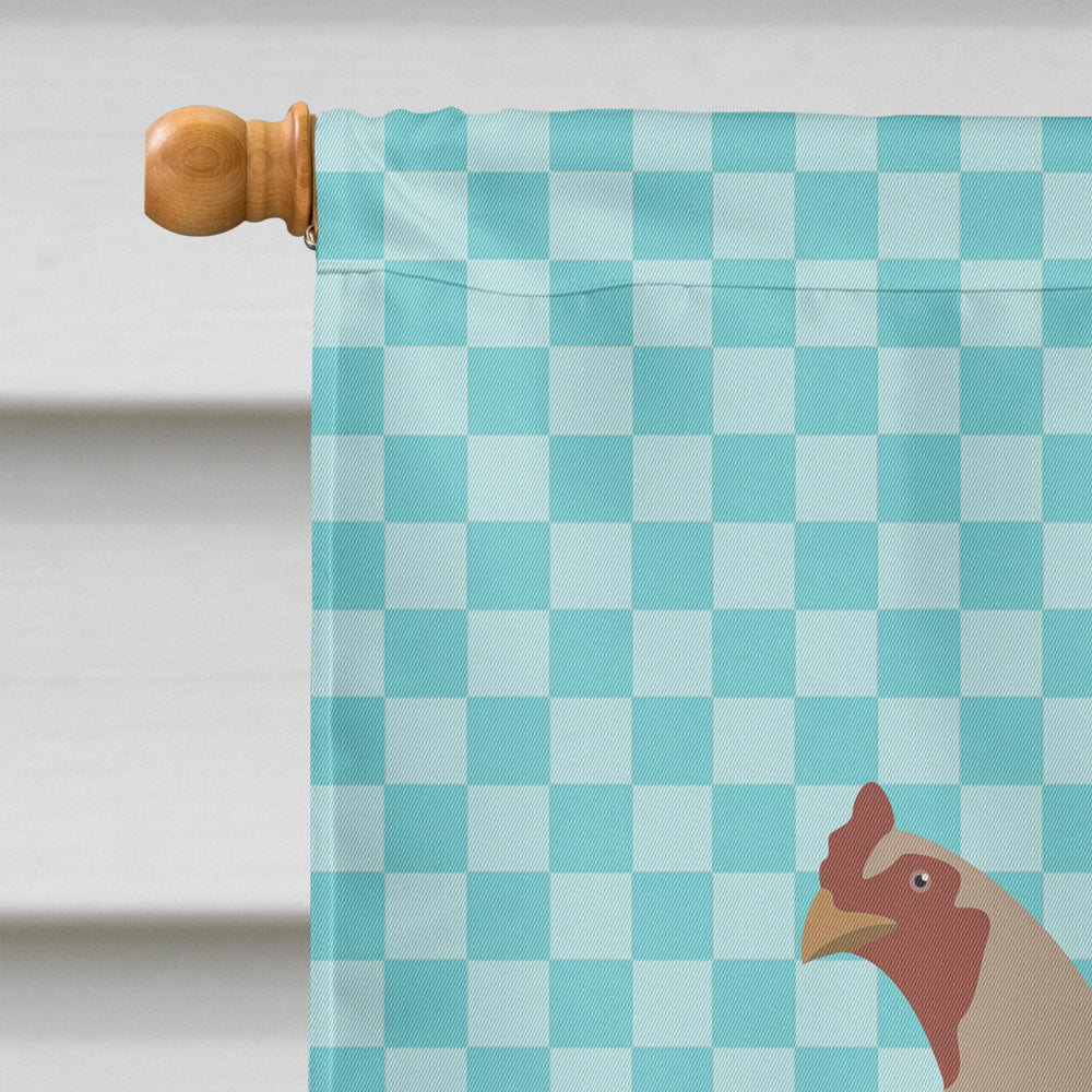 Kulang Chicken Blue Check House Flag 28x40 Porch Sleeve Pole Decorative Outside Yard Banner Artwork Wall Hanging, Polyester