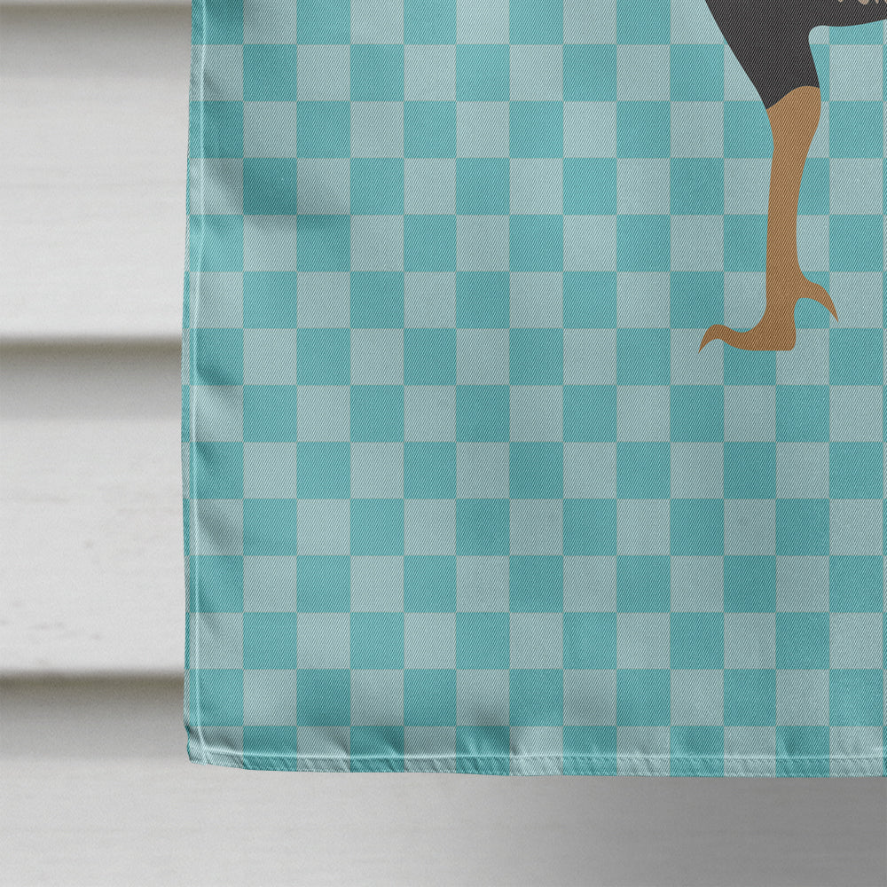 Kulang Chicken Blue Check House Flag 28x40 Porch Sleeve Pole Decorative Outside Yard Banner Artwork Wall Hanging, Polyester