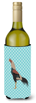 Kulang Chicken Blue Check Wine Bottle Hugger Gift Sleeve for Standard 750 ml Bottles, Insulated Reusable Also Fits Mini Shot & Pint Bottles