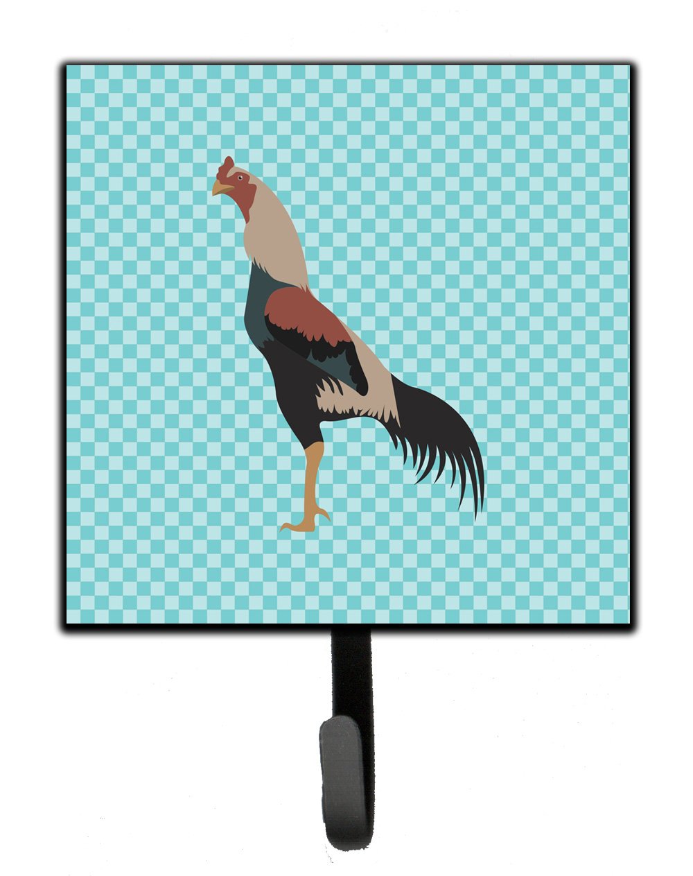 Kulang Chicken Blue Check Leash or Key Holder Wall Hooks, Key Hooks Holder, Coat Rack Wall Mount, Coat Hooks, Hooks for Hanging Keys, Towels, Aprons, Leashes