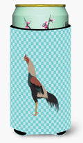 Kulang Chicken Blue Check Tall Boy Hugger Can Cooler Sleeve Machine Washable Drink Collapsible Insulator Beverage Insulated Holder