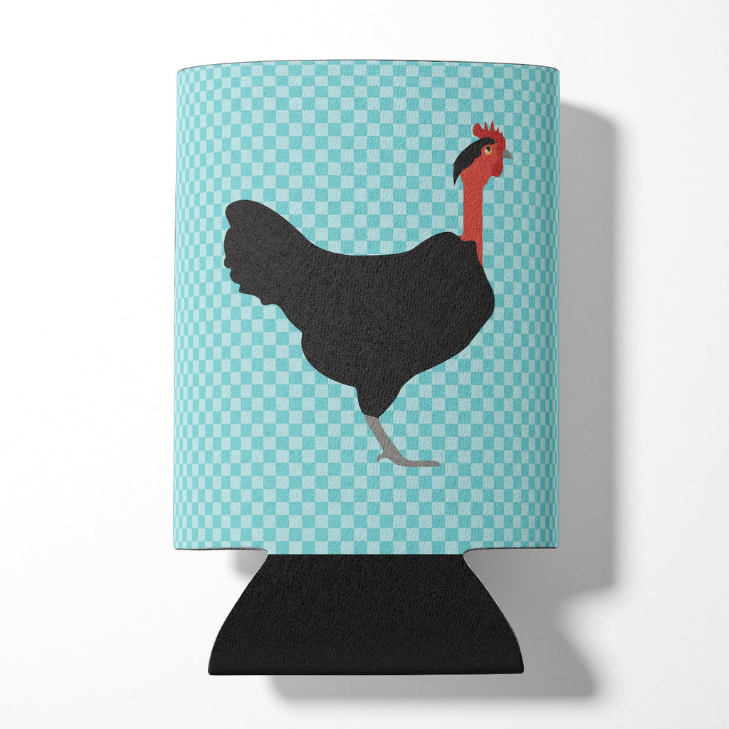 Naked Neck Chicken Blue Check Can or Bottle Hugger Cooler Sleeve for Standard 12 oz Cans, Insulated Foam Beer & Soda Can Hugger Reusable