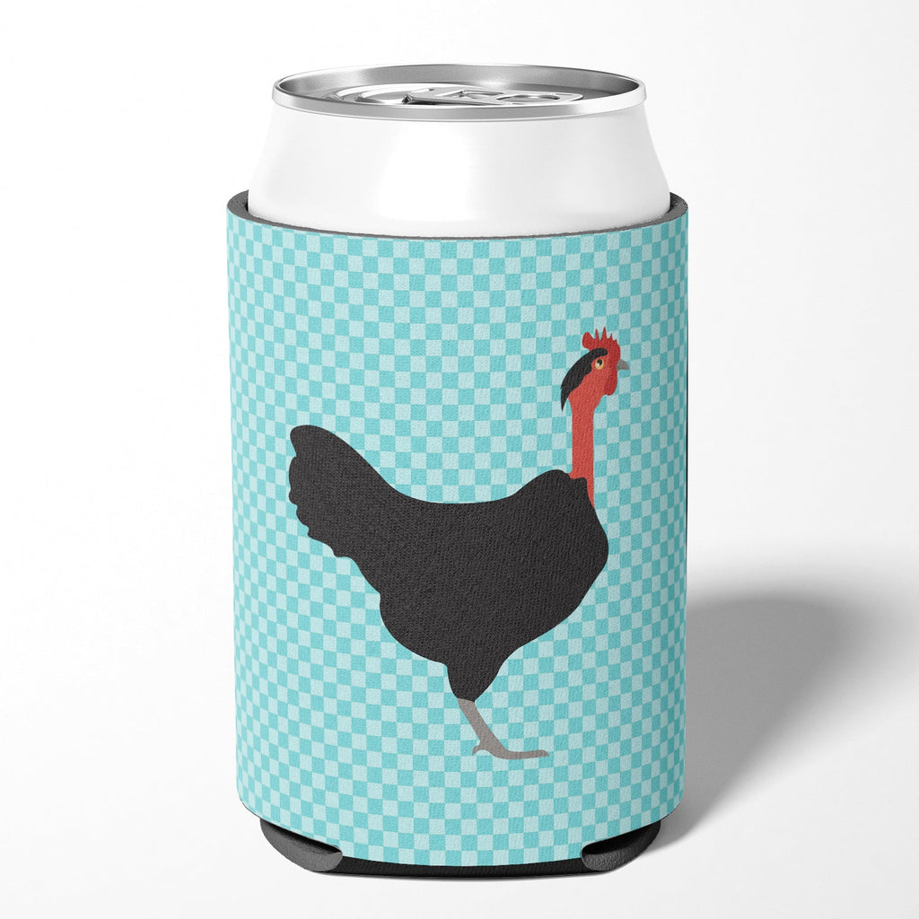 Naked Neck Chicken Blue Check Can or Bottle Hugger Cooler Sleeve for Standard 12 oz Cans, Insulated Foam Beer & Soda Can Hugger Reusable