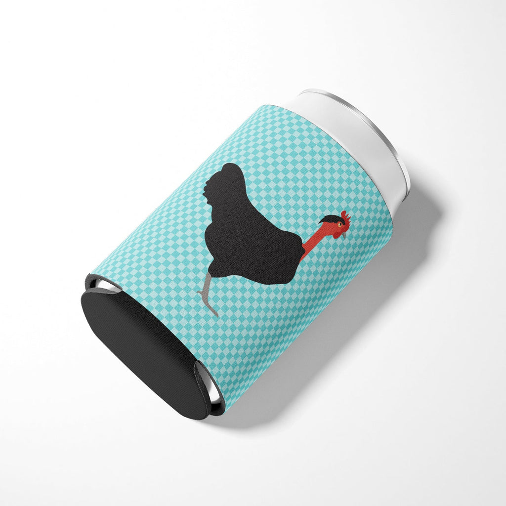 Naked Neck Chicken Blue Check Can or Bottle Hugger Cooler Sleeve for Standard 12 oz Cans, Insulated Foam Beer & Soda Can Hugger Reusable