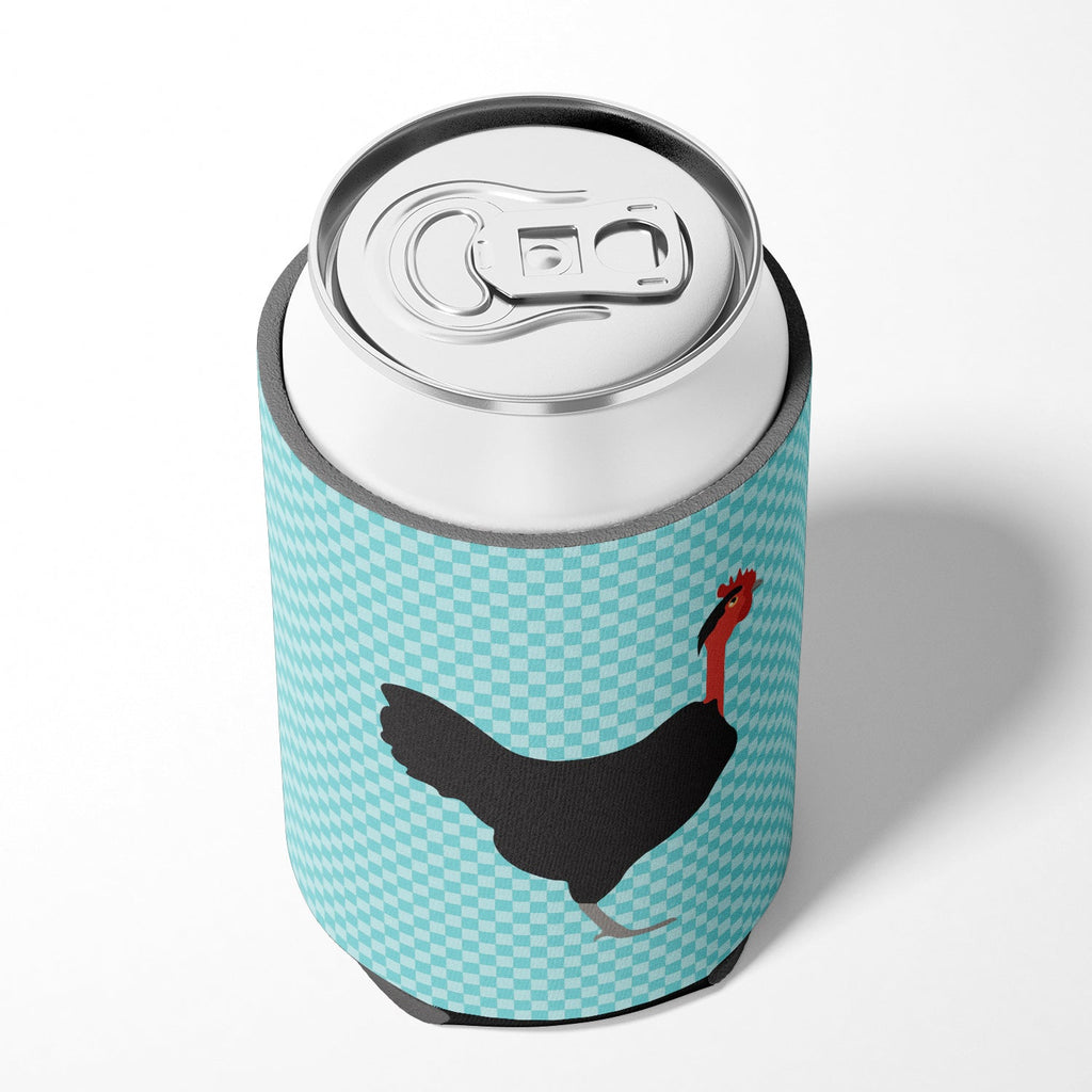 Naked Neck Chicken Blue Check Can or Bottle Hugger Cooler Sleeve for Standard 12 oz Cans, Insulated Foam Beer & Soda Can Hugger Reusable