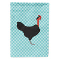 Naked Neck Chicken Blue Check House Flag 28x40 Porch Sleeve Pole Decorative Outside Yard Banner Artwork Wall Hanging, Polyester