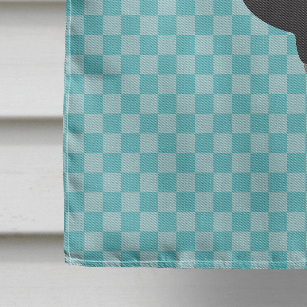 Naked Neck Chicken Blue Check House Flag 28x40 Porch Sleeve Pole Decorative Outside Yard Banner Artwork Wall Hanging, Polyester