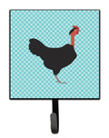 Naked Neck Chicken Blue Check Leash or Key Holder Wall Hooks, Key Hooks Holder, Coat Rack Wall Mount, Coat Hooks, Hooks for Hanging Keys, Towels, Aprons, Leashes
