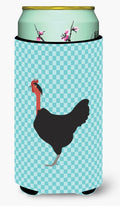 Naked Neck Chicken Blue Check Tall Boy Hugger Can Cooler Sleeve Machine Washable Drink Collapsible Insulator Beverage Insulated Holder