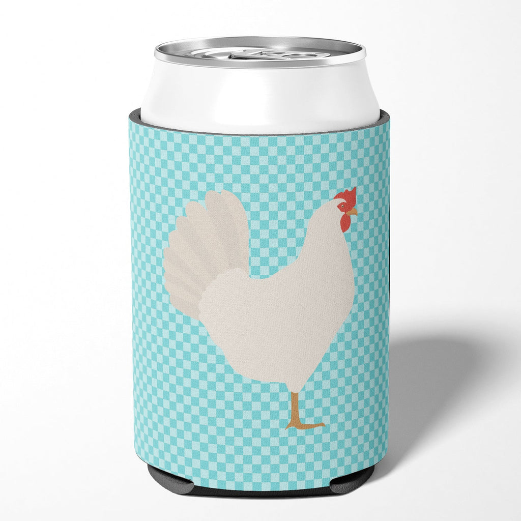 Leghorn Chicken Blue Check Can or Bottle Hugger Cooler Sleeve for Standard 12 oz Cans, Insulated Foam Beer & Soda Can Hugger Reusable