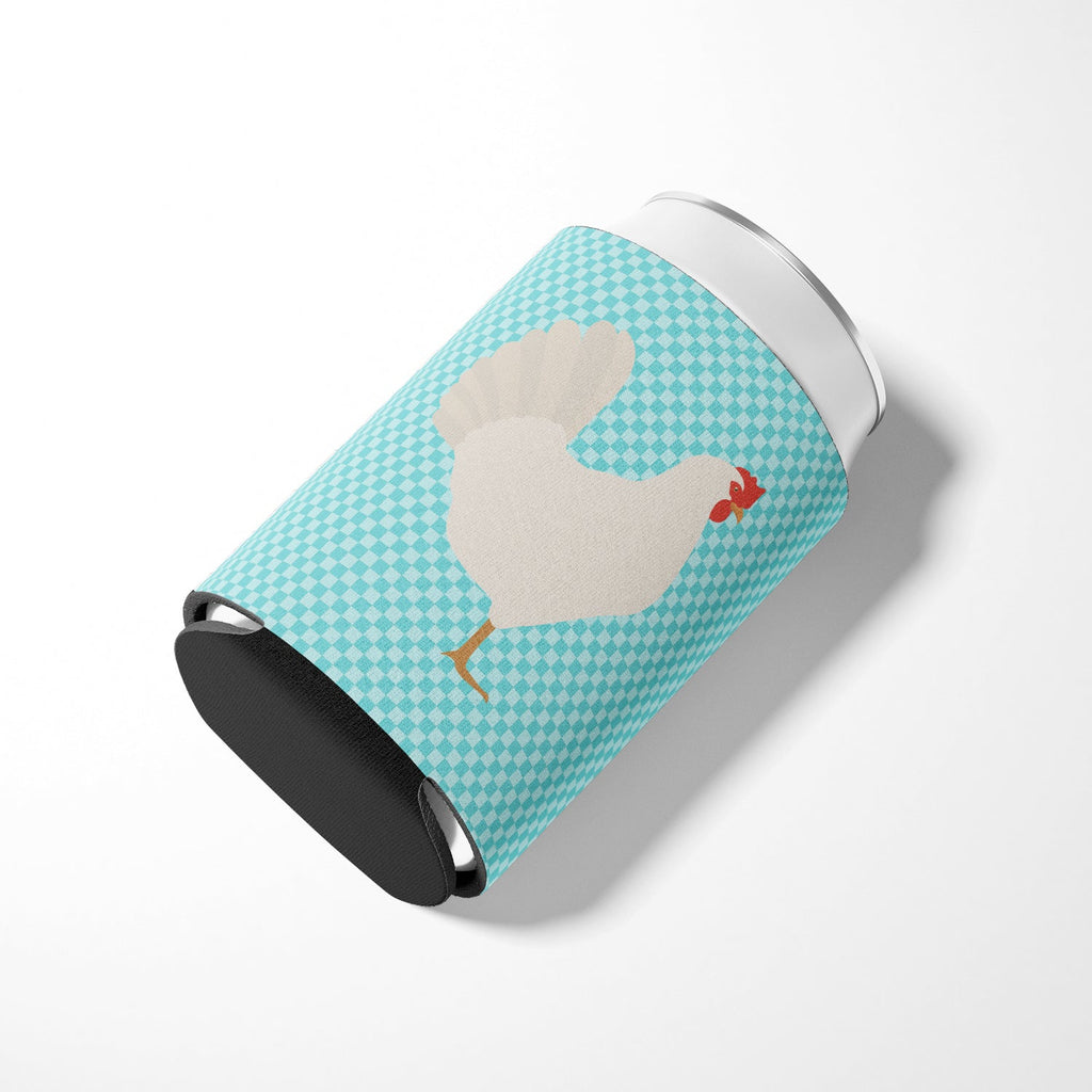 Leghorn Chicken Blue Check Can or Bottle Hugger Cooler Sleeve for Standard 12 oz Cans, Insulated Foam Beer & Soda Can Hugger Reusable