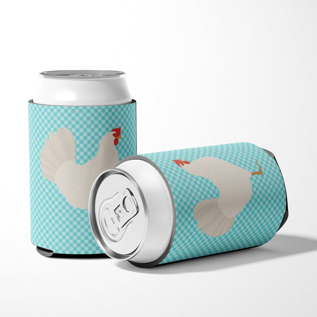 Leghorn Chicken Blue Check Can or Bottle Hugger Cooler Sleeve for Standard 12 oz Cans, Insulated Foam Beer & Soda Can Hugger Reusable