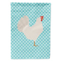 Leghorn Chicken Blue Check House Flag 28x40 Porch Sleeve Pole Decorative Outside Yard Banner Artwork Wall Hanging, Polyester