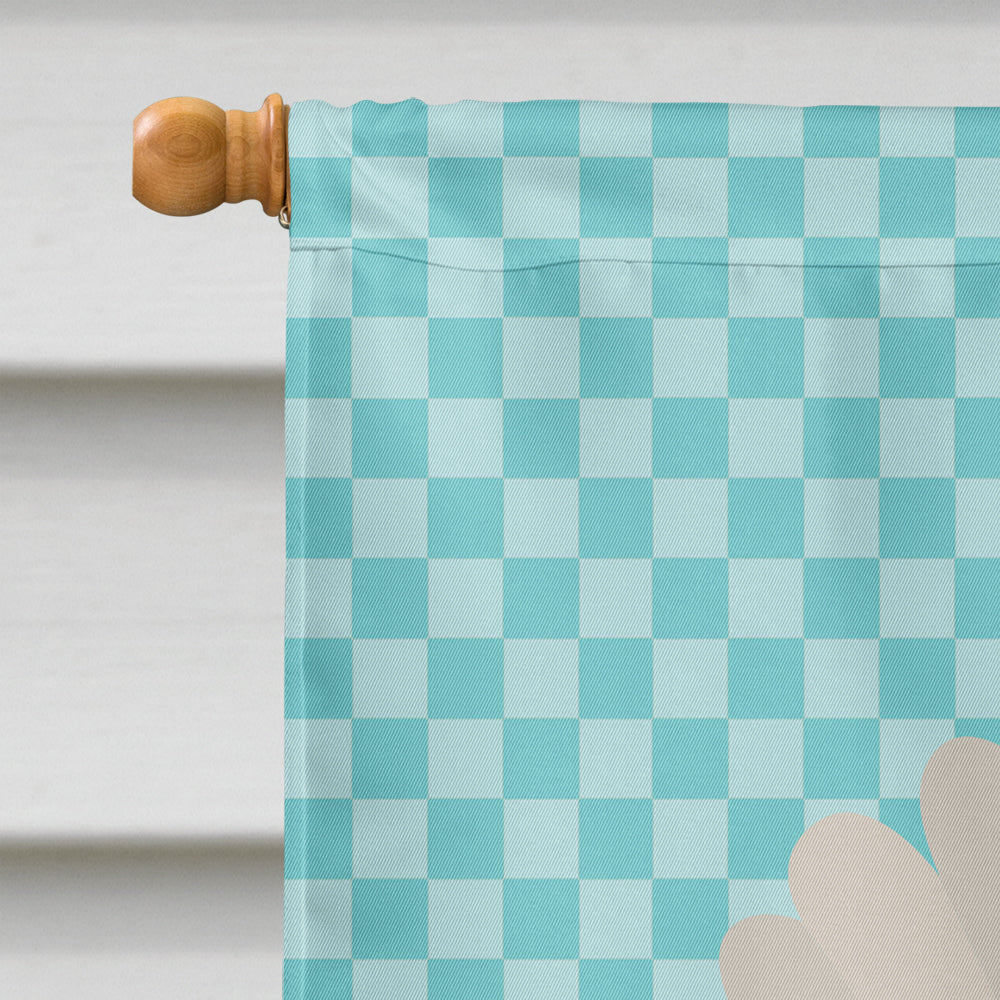 Leghorn Chicken Blue Check House Flag 28x40 Porch Sleeve Pole Decorative Outside Yard Banner Artwork Wall Hanging, Polyester