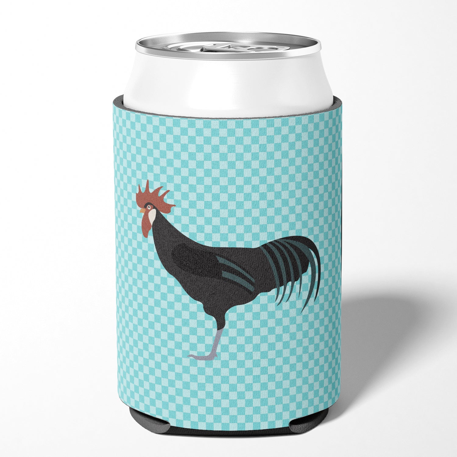 Minorca Ctalalan Chicken Blue Check Can or Bottle Hugger Cooler Sleeve for Standard 12 oz Cans, Insulated Foam Beer & Soda Can Hugger Reusable