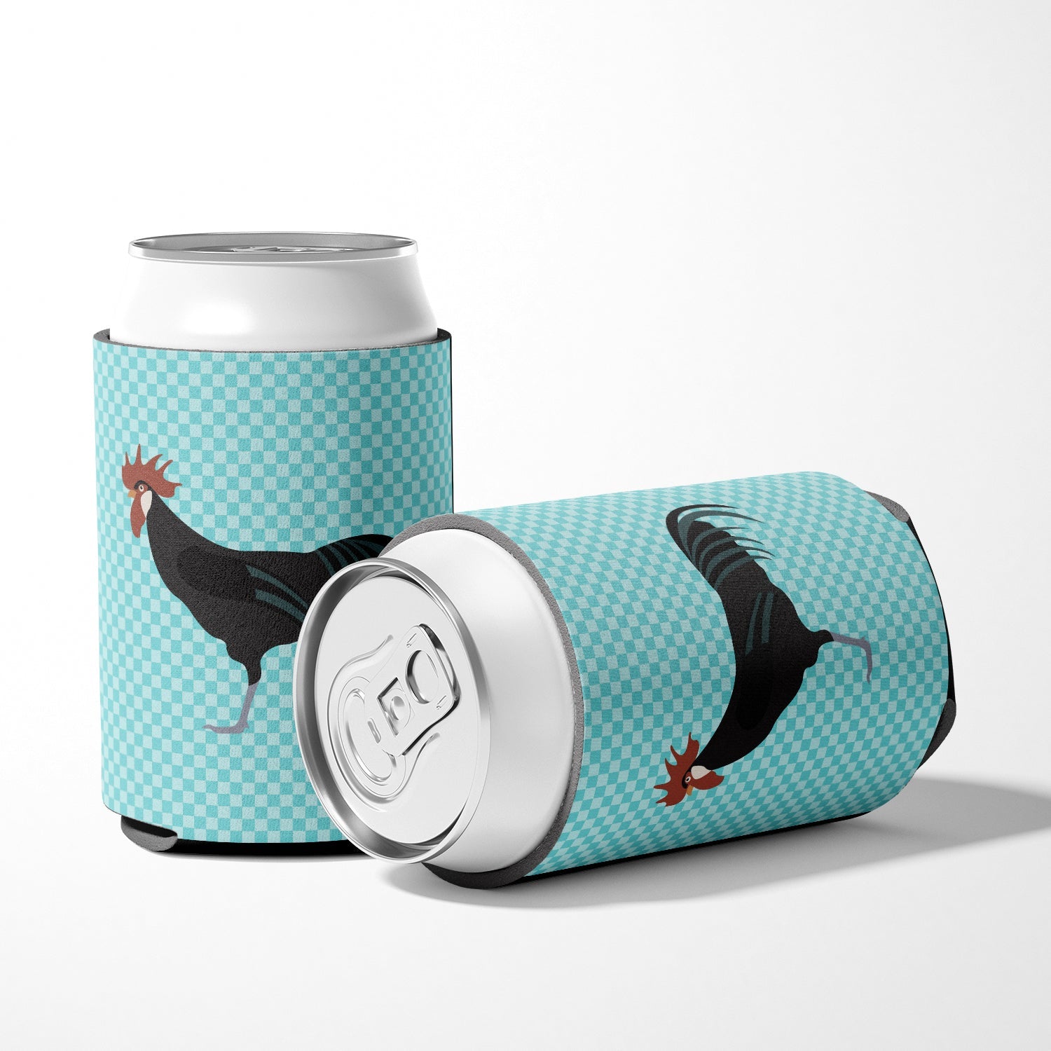 Minorca Ctalalan Chicken Blue Check Can or Bottle Hugger Cooler Sleeve for Standard 12 oz Cans, Insulated Foam Beer & Soda Can Hugger Reusable
