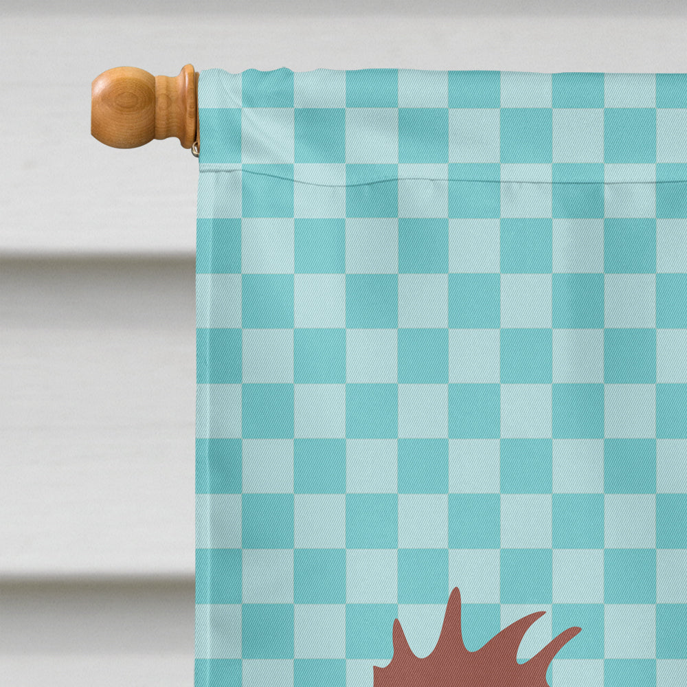 Minorca Ctalalan Chicken Blue Check House Flag 28x40 Porch Sleeve Pole Decorative Outside Yard Banner Artwork Wall Hanging, Polyester
