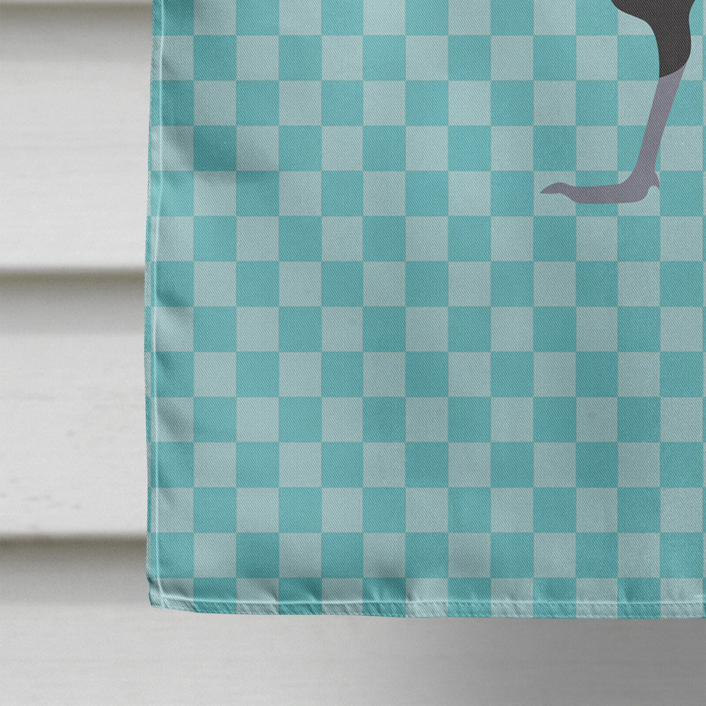 Minorca Ctalalan Chicken Blue Check House Flag 28x40 Porch Sleeve Pole Decorative Outside Yard Banner Artwork Wall Hanging, Polyester