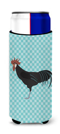 Minorca Ctalalan Chicken Blue Check Slim Can Hugger , Insulated Foam Hugger for 12 oz Slim Cans, Beer Bottles & Water Bottles, Printed in USA