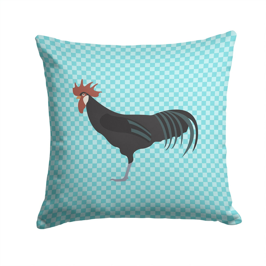 Minorca Ctalalan Chicken Blue Check Decorative Throw Pillow 14x14 Indoor Outdoor Accent Cushion, Fabric Cover with Insert for Sofa, Bed, Porch & Living Room