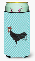 Minorca Ctalalan Chicken Blue Check Tall Boy Hugger Can Cooler Sleeve Machine Washable Drink Collapsible Insulator Beverage Insulated Holder