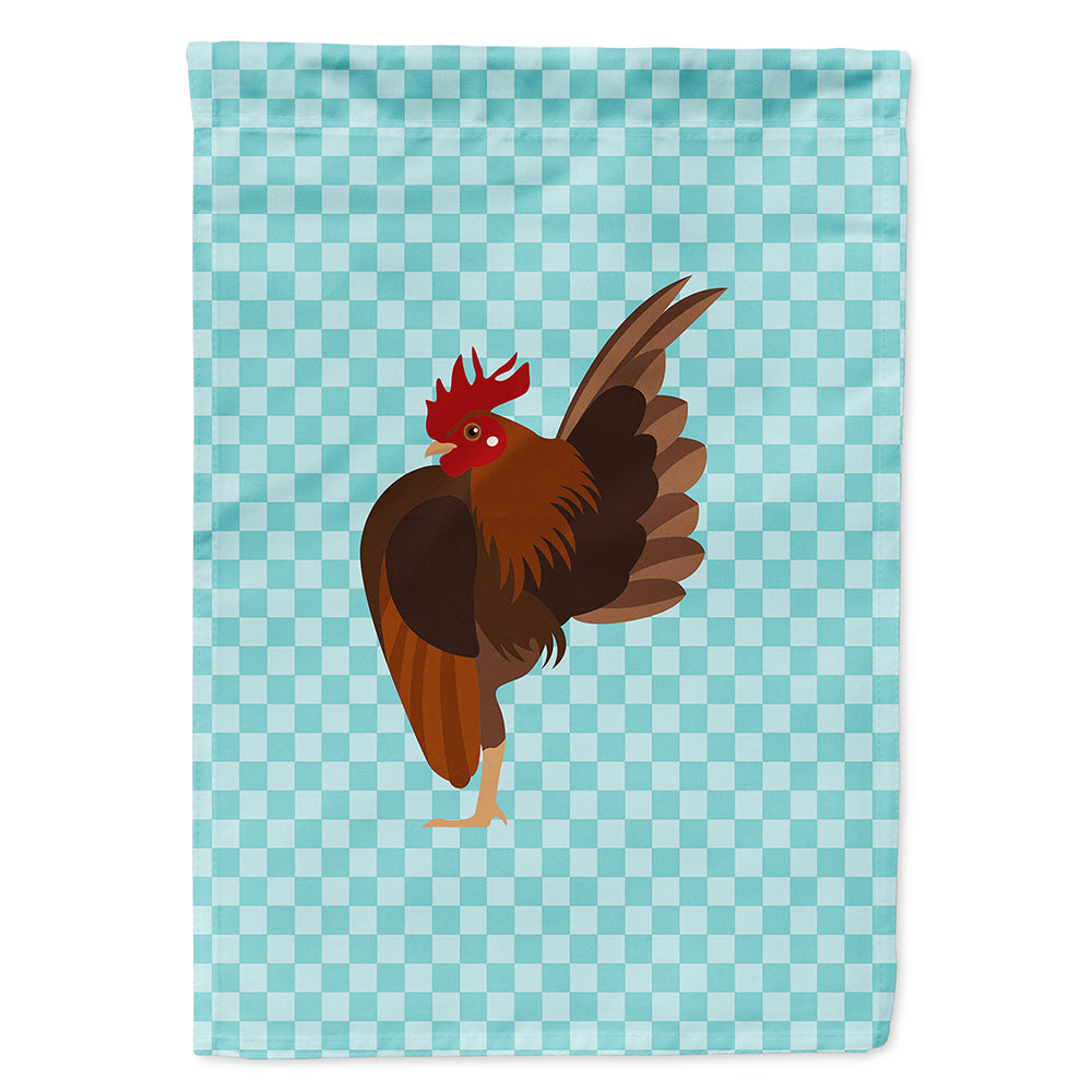 Malaysian Serama Chicken Blue Check House Flag 28x40 Porch Sleeve Pole Decorative Outside Yard Banner Artwork Wall Hanging, Polyester