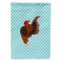 Malaysian Serama Chicken Blue Check House Flag 28x40 Porch Sleeve Pole Decorative Outside Yard Banner Artwork Wall Hanging, Polyester
