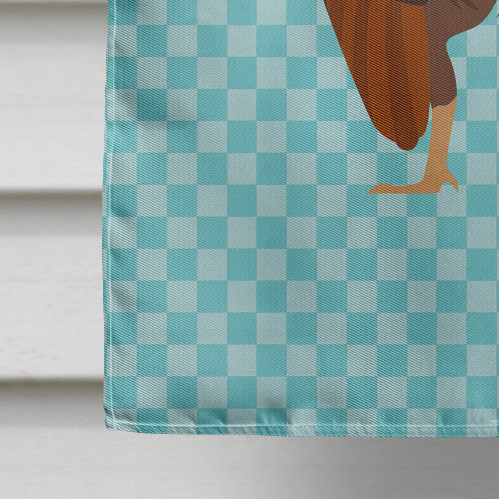 Malaysian Serama Chicken Blue Check House Flag 28x40 Porch Sleeve Pole Decorative Outside Yard Banner Artwork Wall Hanging, Polyester