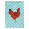 New Hampshire Red Chicken Blue Check House Flag 28x40 Porch Sleeve Pole Decorative Outside Yard Banner Artwork Wall Hanging, Polyester